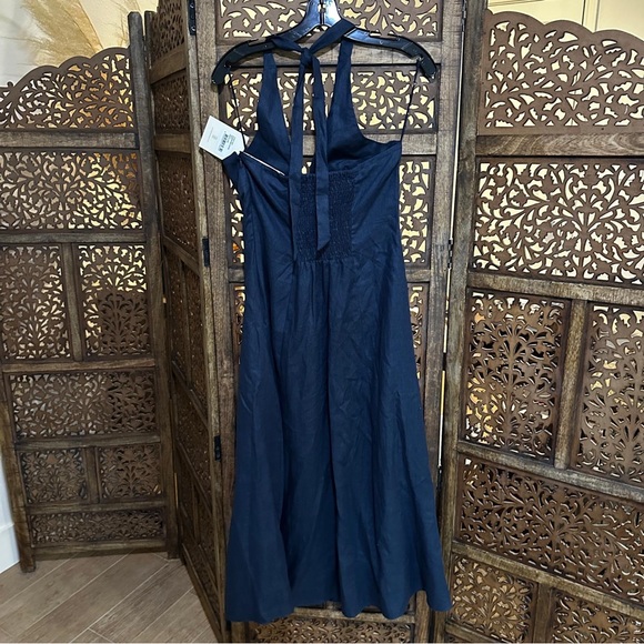 NEW NWT FAITHFULL THE BRAND Marais Midi Dress in Navy - Picture 5 of 5